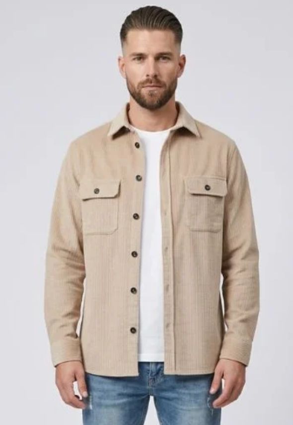 CAPO CORD OVERSHIRT BEIGE