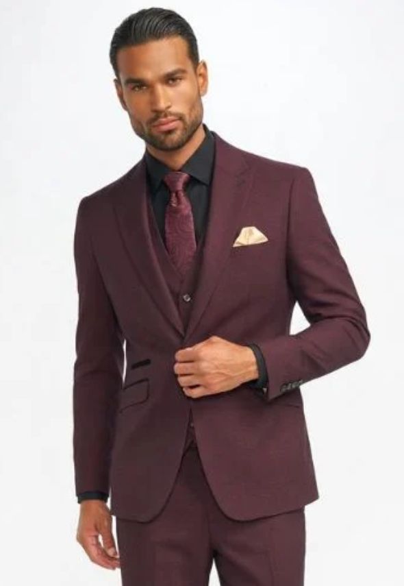 Cavani Caridi Wine Single Breasted Blazer