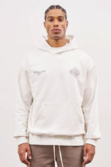 THE COUTURE CLUB EMBLEM OUTLINE HOODIE OFF WHITE