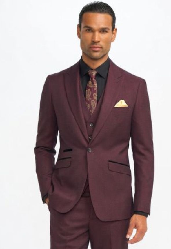Cavani Caridi Wine Single Breasted Blazer