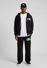 CHRISTIAN ROSE CR HOODIE ZIP-UP BLACK