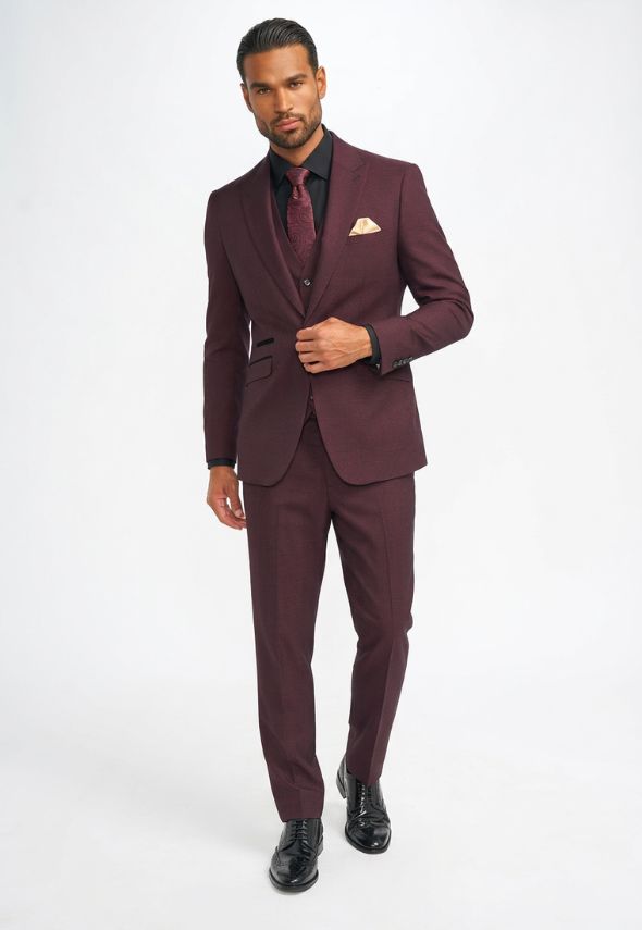 Cavani Caridi Wine 3 Piece Suit