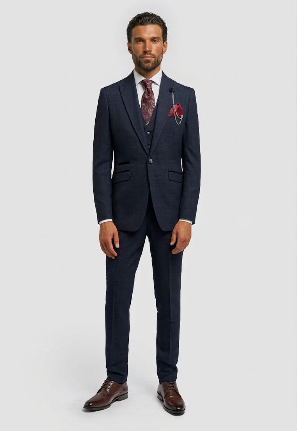 Cavani Caridi Navy 3 Piece Suit