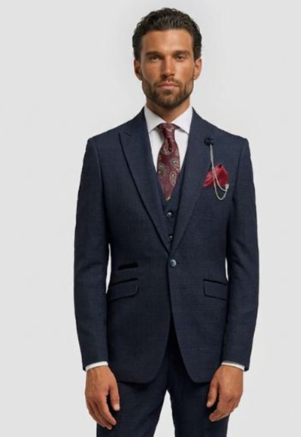 Cavani Caridi Navy Single Breasted Blazer