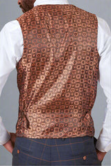 Marc Darcy JENSON - Marine Navy Check Double Breasted Waistcoat