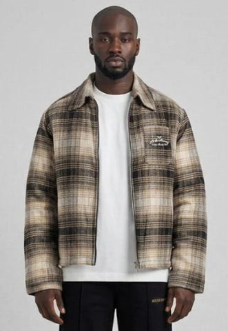 PAS DE MONACO ROUJED MENS JACKET BEIGE CHECKED