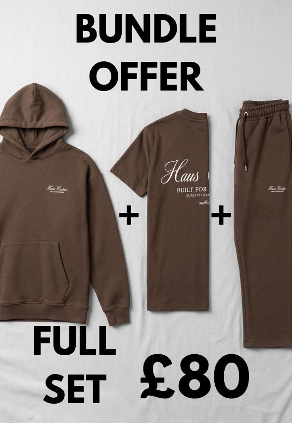 HAUS COUTURE 3 PIECE SIGNATURE TRACKSUIT BROWN