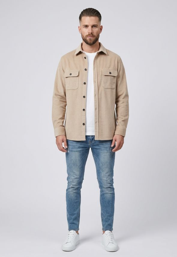 CAPO CORD OVERSHIRT BEIGE