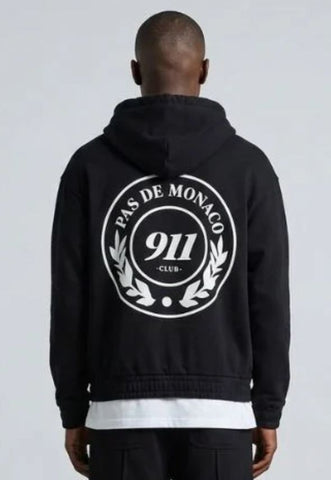 PAS DE MONACO REVON ZIP-UP HOODIE BLACK