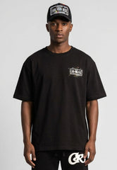 CHRISTIAN ROSE PAINT SPLAT T-SHIRT BLACK
