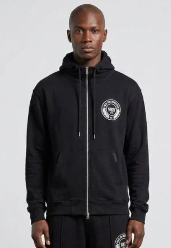 PAS DE MONACO REVON ZIP-UP HOODIE BLACK