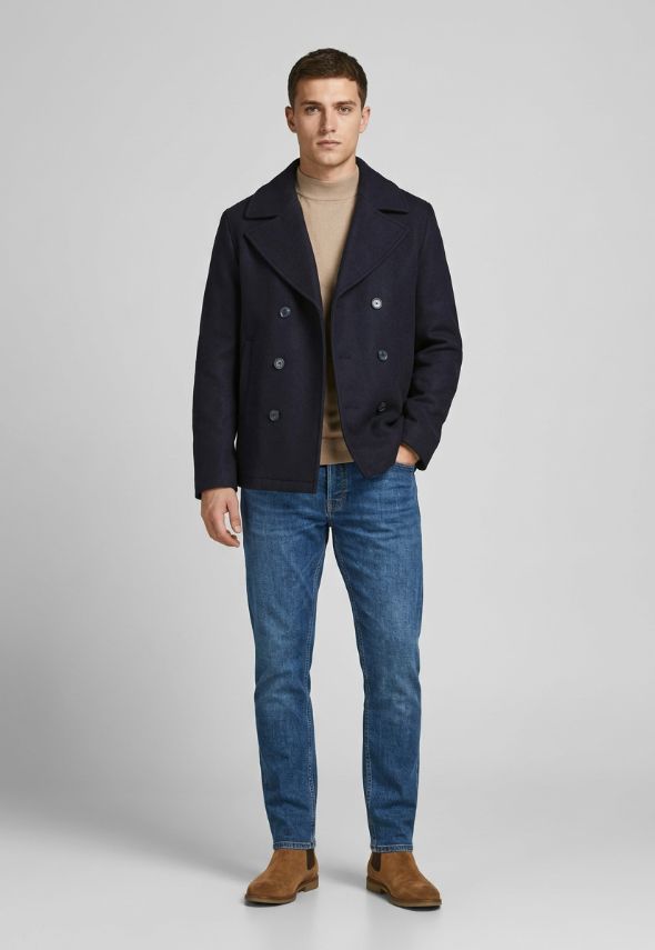 BRUNA NAVY BLUE PEA COAT