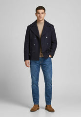 BRUNA NAVY BLUE PEA COAT