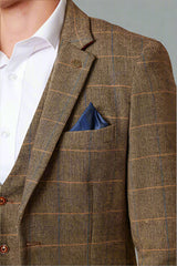 Marc Darcy TED - Tan Tweed Check Blazer