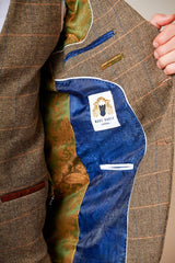Marc Darcy TED - Tan Tweed Check Blazer