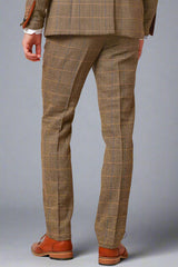 Marc Darcy TED - Tan Tweed Check Trousers