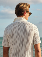 BELIER Off White Crochet Shirt