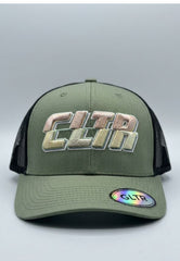 CLTR THROWBACK TRUCKER CAP OLIVE/ BLACK