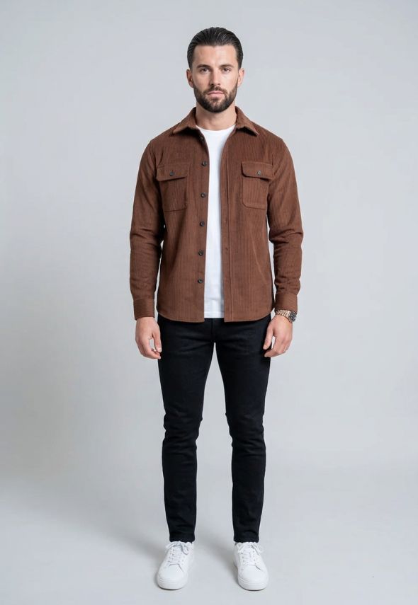 CAPO CORD OVERSHIRT BROWN