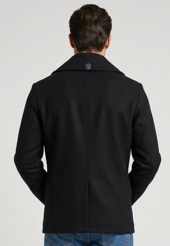 BRUNA NAVY BLUE PEA COAT