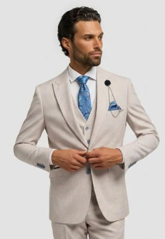 Cavani Caridi Beige Single Breasted Blazer