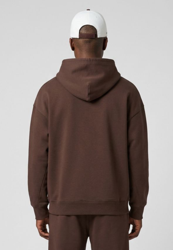 CHRISTIAN ROSE CR BROWN ZIP-UP HOODIE