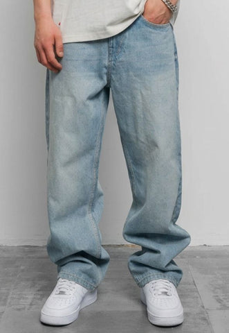 FRESH FLAVOURS RELAXED FIT EMBOSSED JEAN BLUE