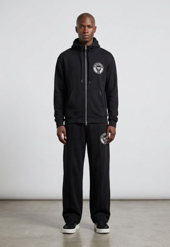 PAS DE MONACO REVON ZIP-UP HOODIE BLACK