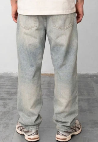 FRESH FLAVOURS RELAXED FIT EMBOSSED JEAN BLUE