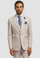 Cavani Caridi Beige Single Breasted Blazer