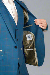 Marc Darcy DION - Blue Tweed Check Blazer