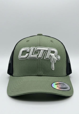 CLTR DRIP TRUCKER CAP OLIVE/ BLACK