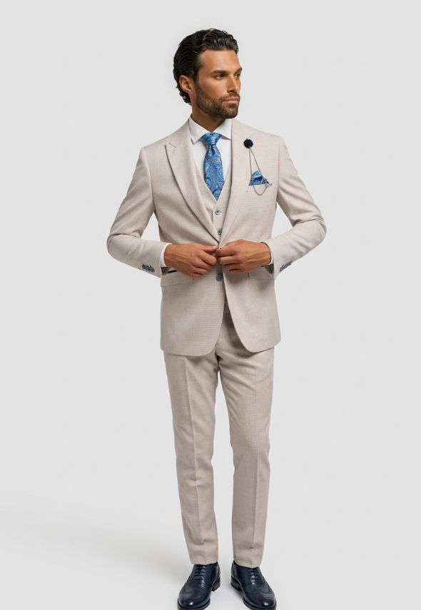 Cavani Caridi Beige Single Breasted Blazer