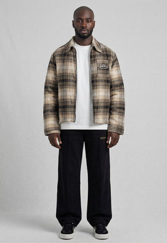 PAS DE MONACO ROUJED MENS JACKET BEIGE CHECKED