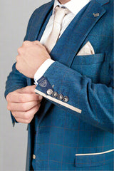 Marc Darcy DION - Blue Tweed Check Blazer