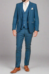 Marc Darcy DION - Blue Tweed Check Blazer