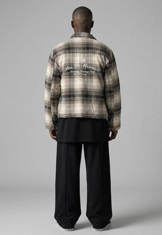 PAS DE MONACO ROUJED MENS JACKET BEIGE CHECKED