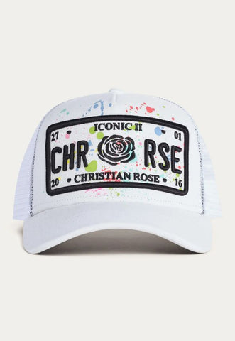 CHRISTIAN ROSE ICONIC II PAINT SPLAT WHITE