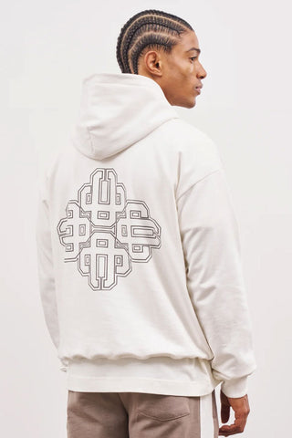 THE COUTURE CLUB EMBLEM OUTLINE HOODIE OFF WHITE