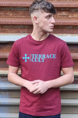 Cult X Logo Tee :: Claret & Blue