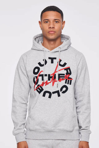 The Couture Club   SLIM FIT HOOD WITH CIRCLE BRANDED LOGO - GREY