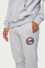 The Couture Club SLIM FIT JOGGER WITH CIRCLE BRANDED LOGO - GREY