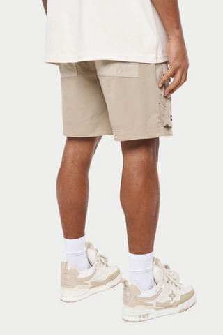 The Couture Club PANELLED CARGO SHORTS -Beige