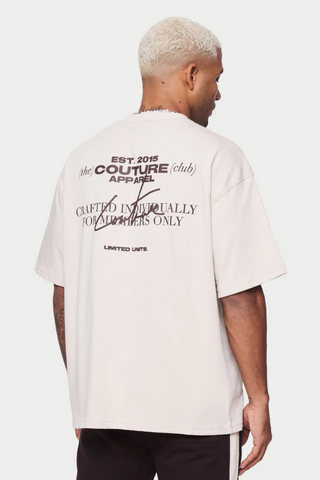 The Couture Club MEMBERS ONLY LOGO RELAXED T-SHIRT - CREAM